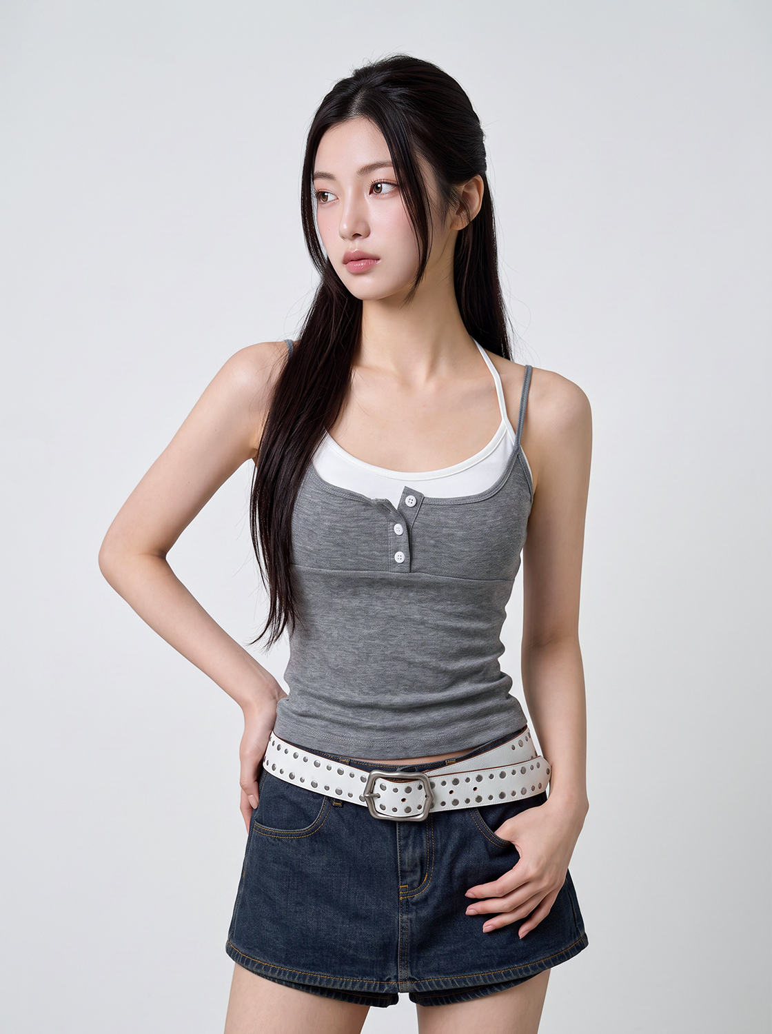 【2件649】【期間限定】涼感不悶熱BRA TOP-撞色假兩件背心