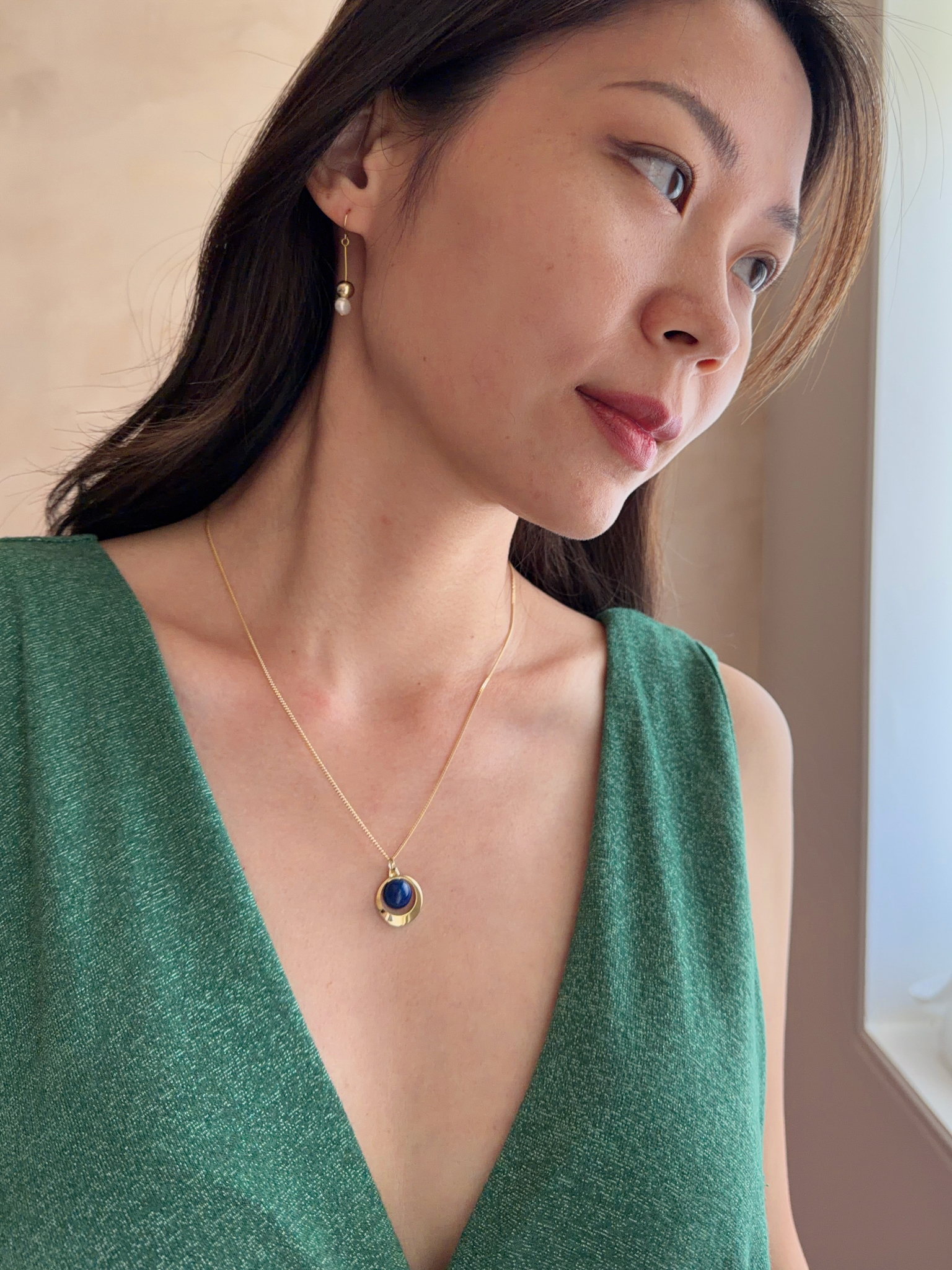 青金石Lazuli 光環寶石項鍊 *附盒