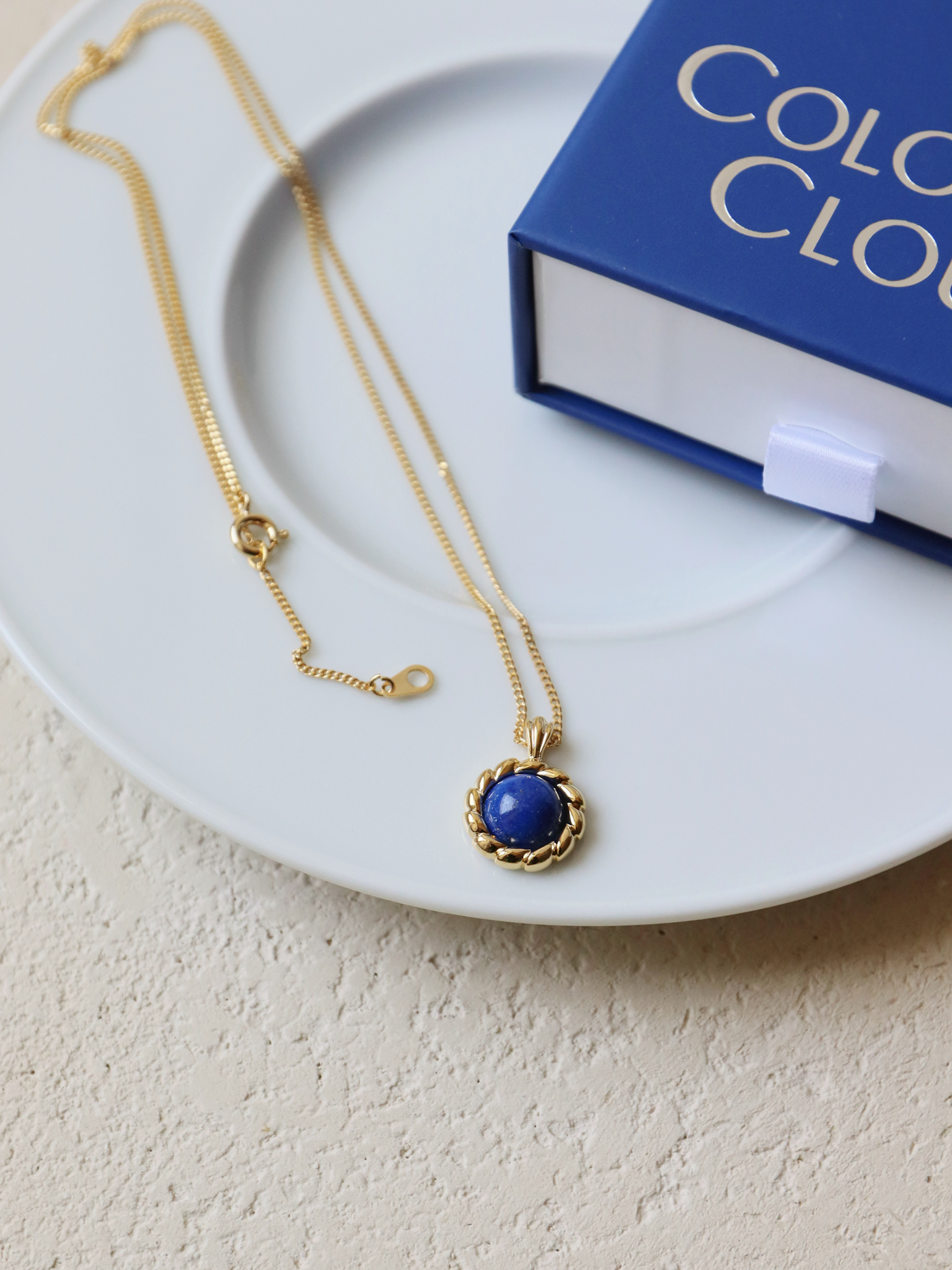 青金石Lazuli 復刻花邊寶石項鍊 *附盒