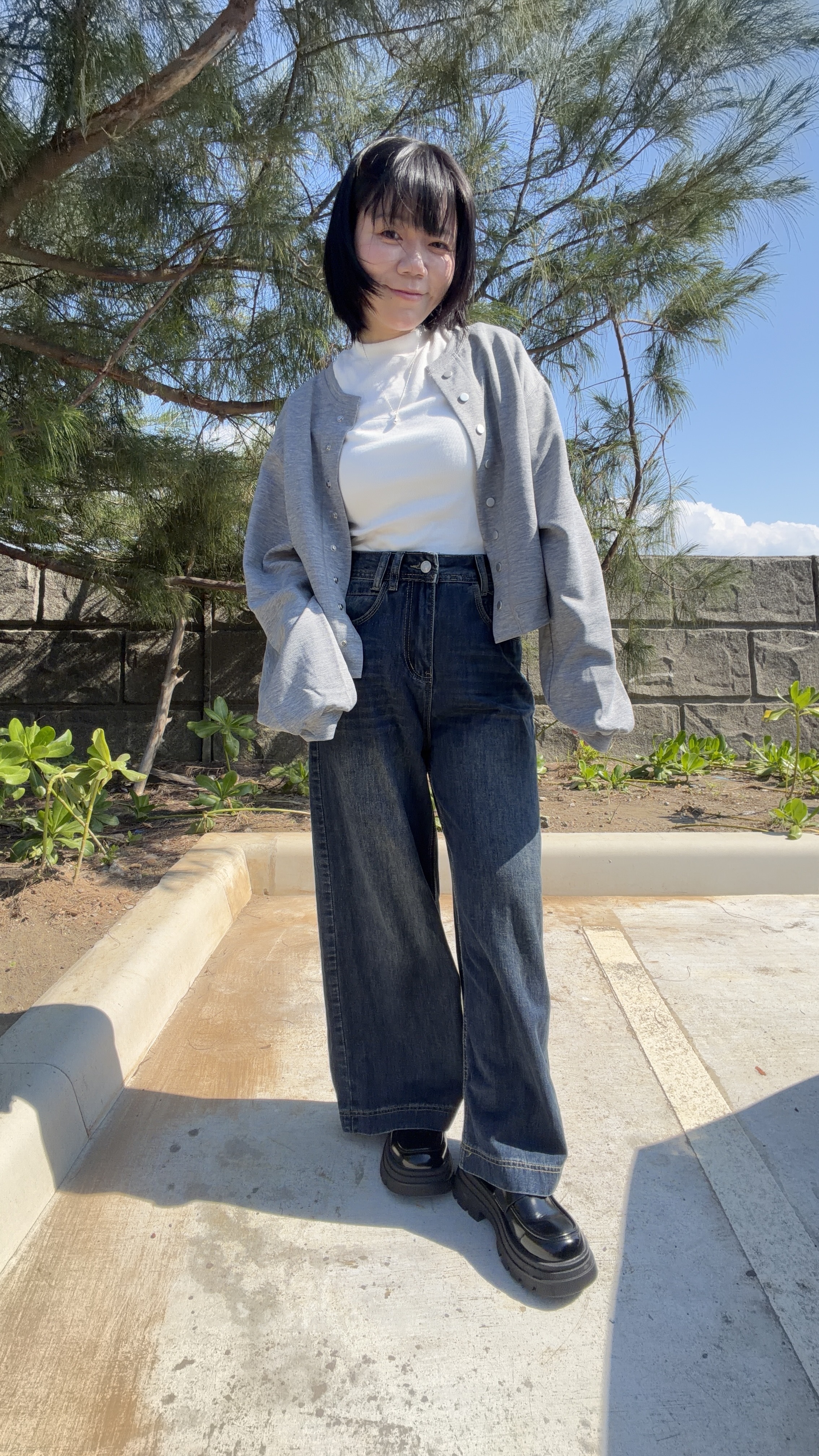 仿舊牛仔韓系牛仔褲