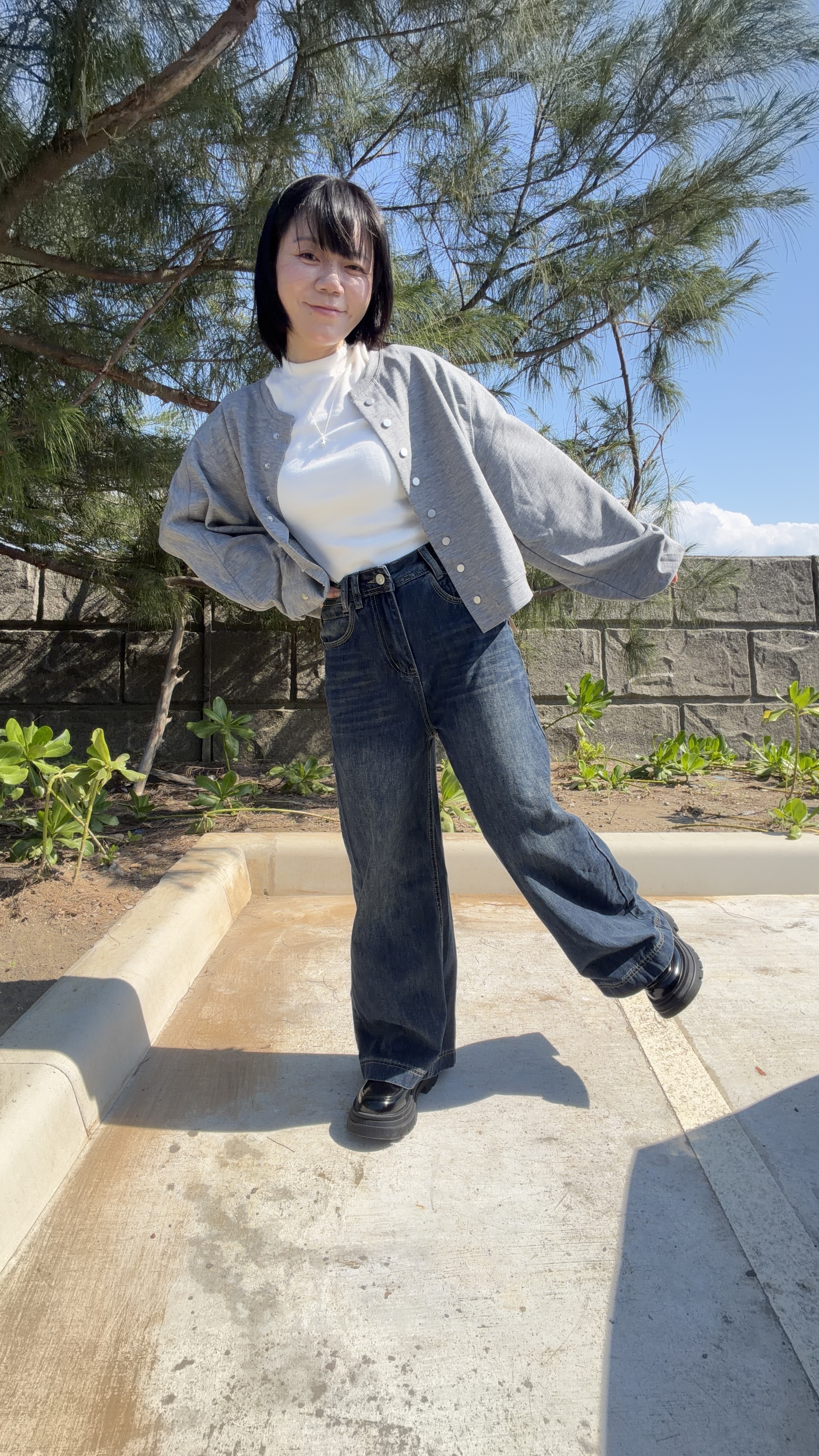 仿舊牛仔韓系牛仔褲