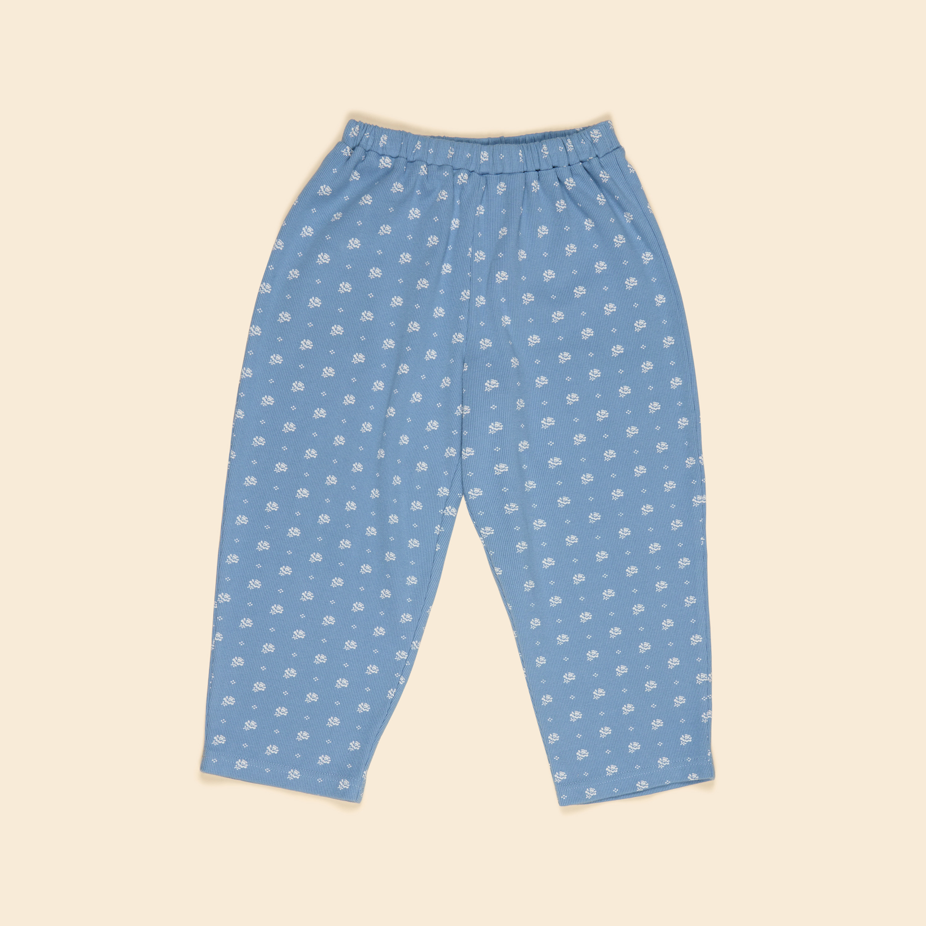 Apolina 花朵印花羅紋彎刀褲 CARA CURVE JERSEY TROUSER - MOUNTAIN CALICO BLUE