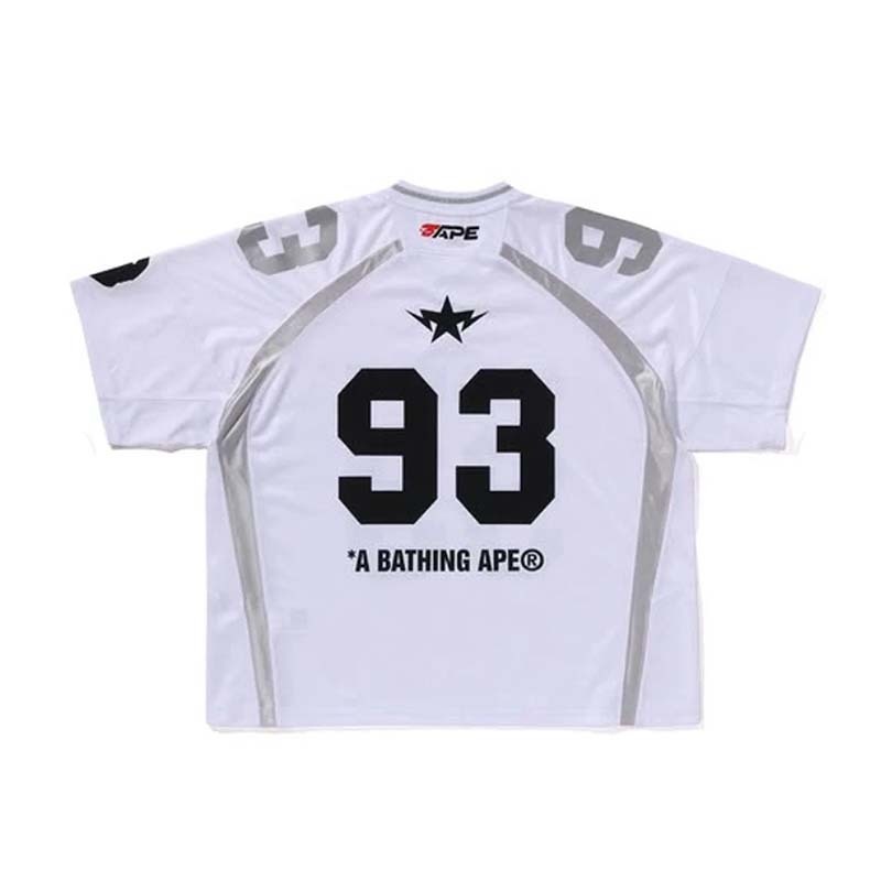 BAPE Line Camo Jacquard Relaxed Fit Football Jersey 足球衣 短袖 白色 1L80109312-WE [台灣現貨]