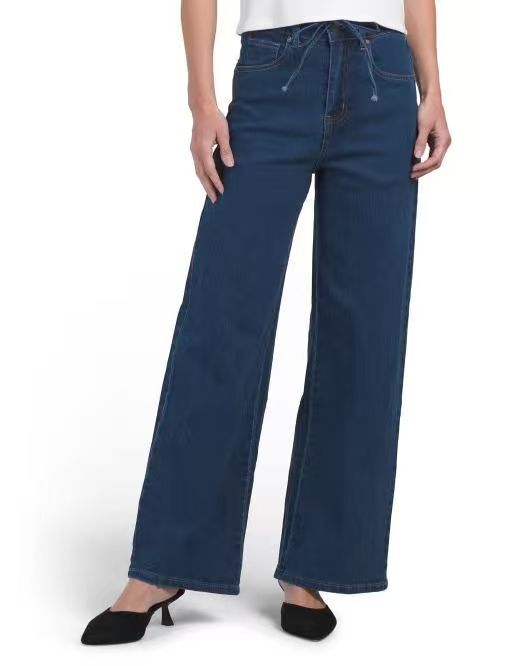 【預購】BEBE N092350 女裝寬鬆牛仔褲 (深藍色)