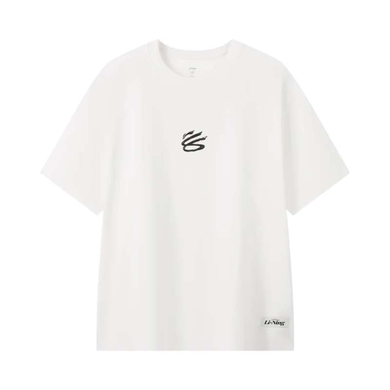Li-Ning-Curry T-Shirt 李寧 庫裡 紀念短袖 涼爽舒適透氣 百搭 短袖 T恤 男款 乳白色 AHSWJ49-1 [台灣現貨]