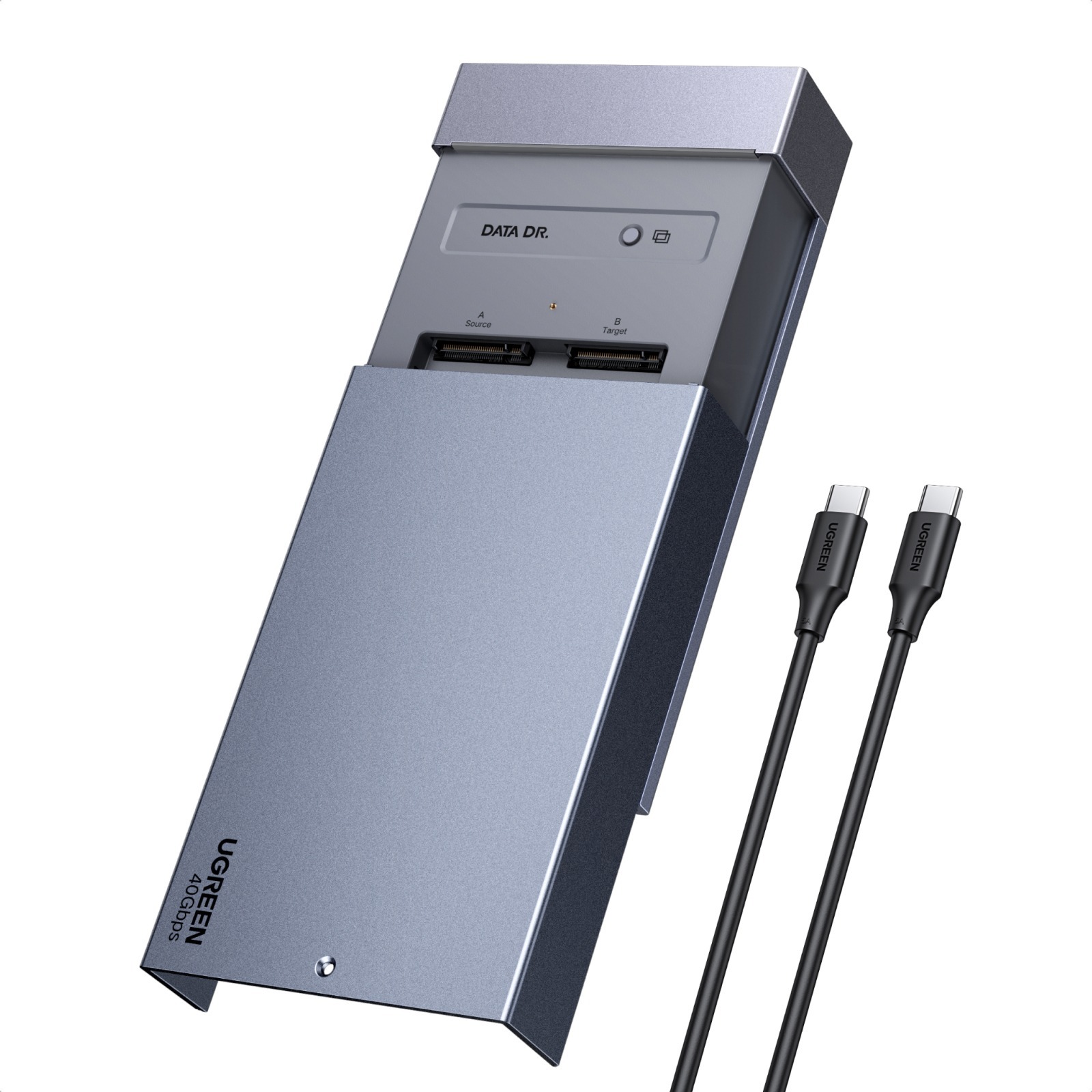 UGREEN 綠聯 CM847 (65733UK) USB4 雙盤位 M.2 NVMe SSD 外置硬碟盒 (40Gbps / 離線克隆)