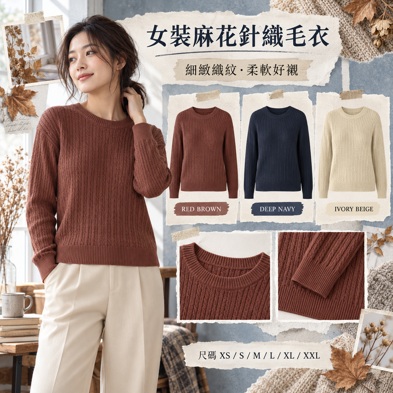 【預購】CALVIN KLEIN N092320 女裝麻花針織毛衣