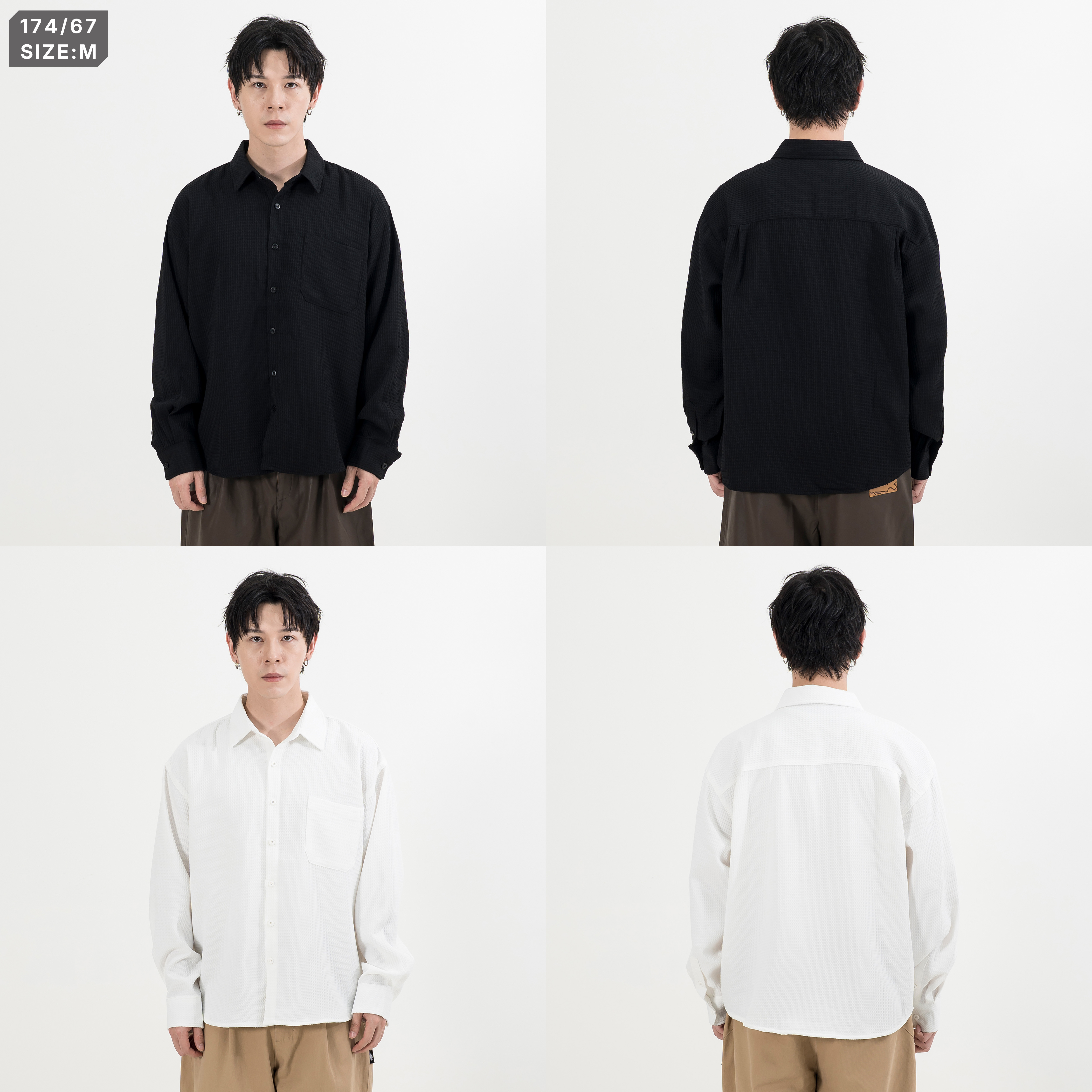 Seersucker Minimalist LS Shirts 泡泡紗 長袖襯衫 [O-6225]