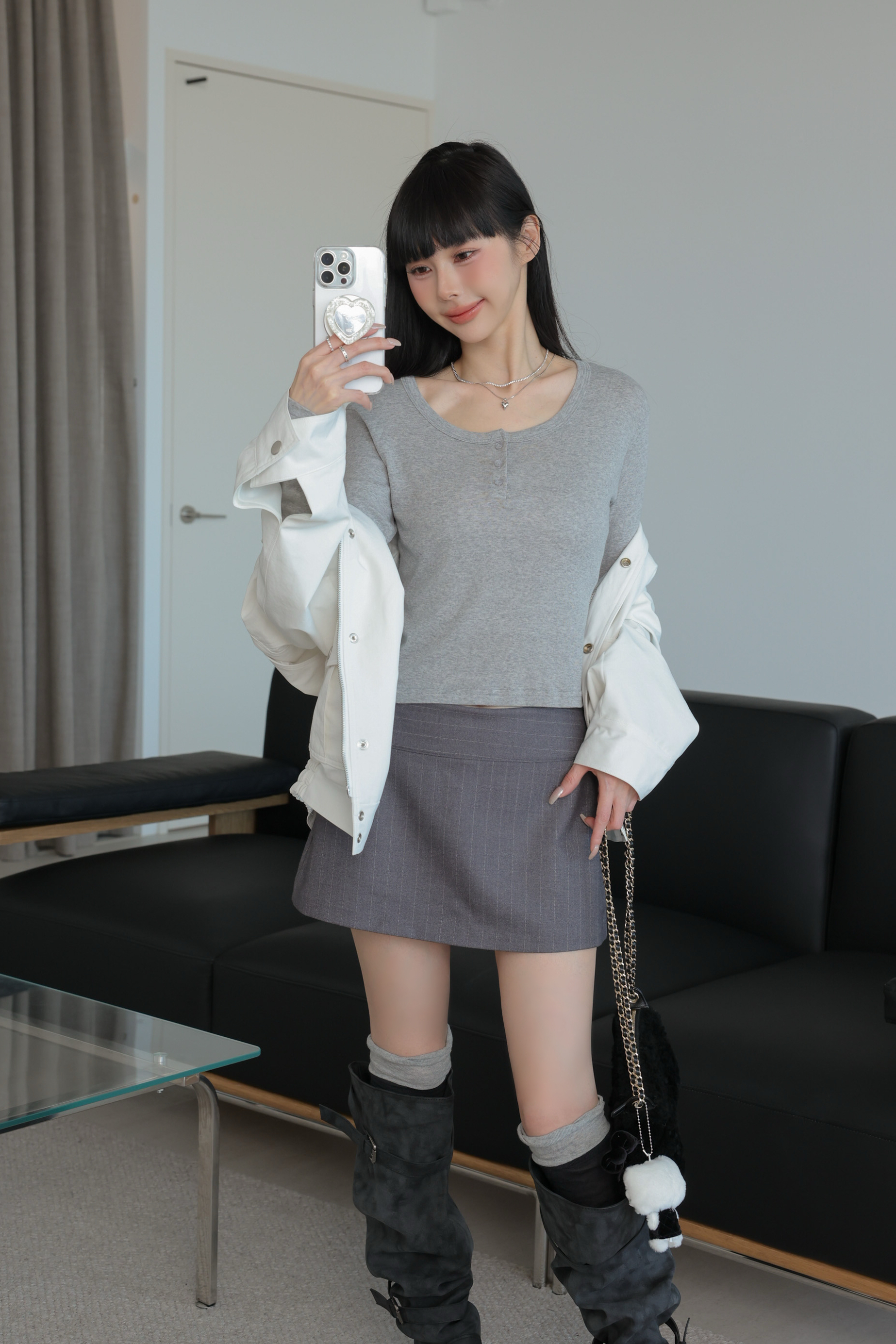 歐美俐落條紋西裝褲裙 HH08 #KING清單