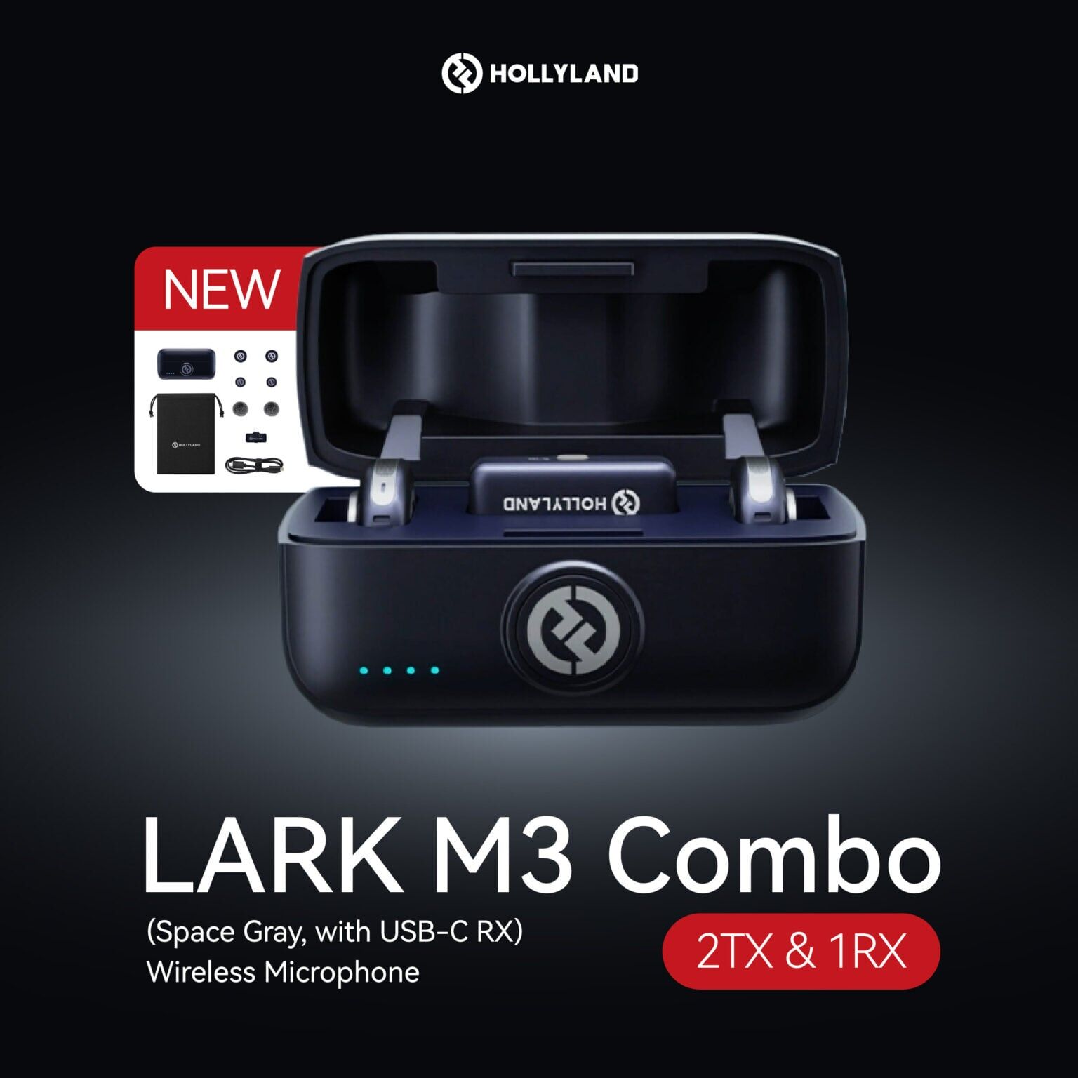 Hollyland 猛瑪 LARK M3  雙人雙模無線領夾式麥克風