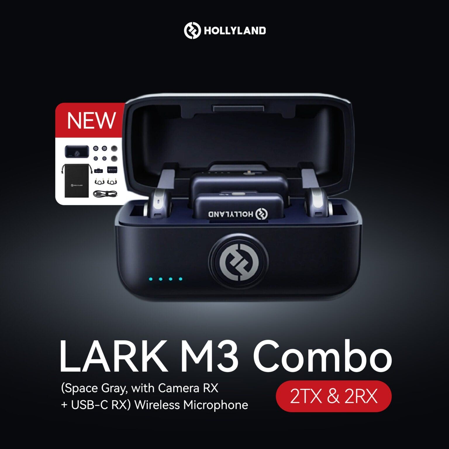 Hollyland 猛瑪 LARK M3  雙人雙模無線領夾式麥克風