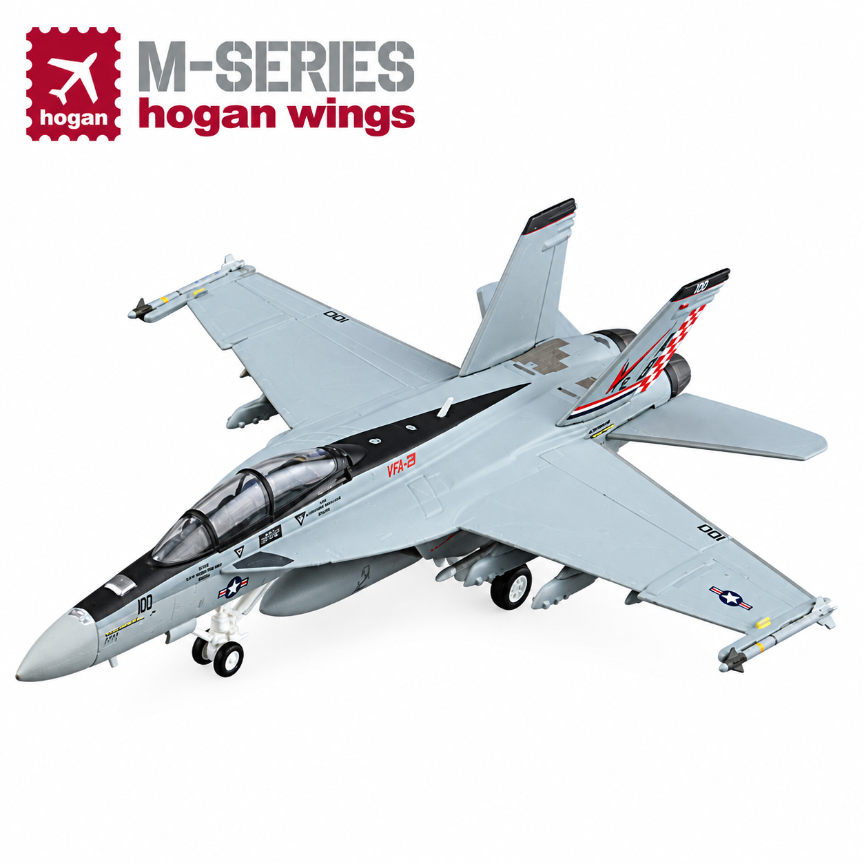 Hogan M-Series 1/200 美國海軍 BOEING F/A-18F 超級大黃蜂戰機 第211中隊 機號AB 100 高視06