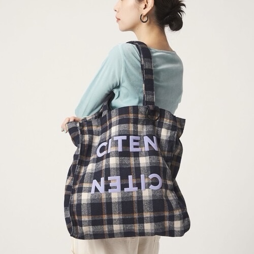 CITEN 格紋 手提包 秋冬配色 方形包 附登山扣 日本  109603229
