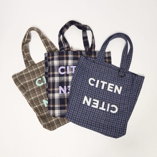 CITEN 格紋 手提包 秋冬配色 方形包 附登山扣 日本  109603229
