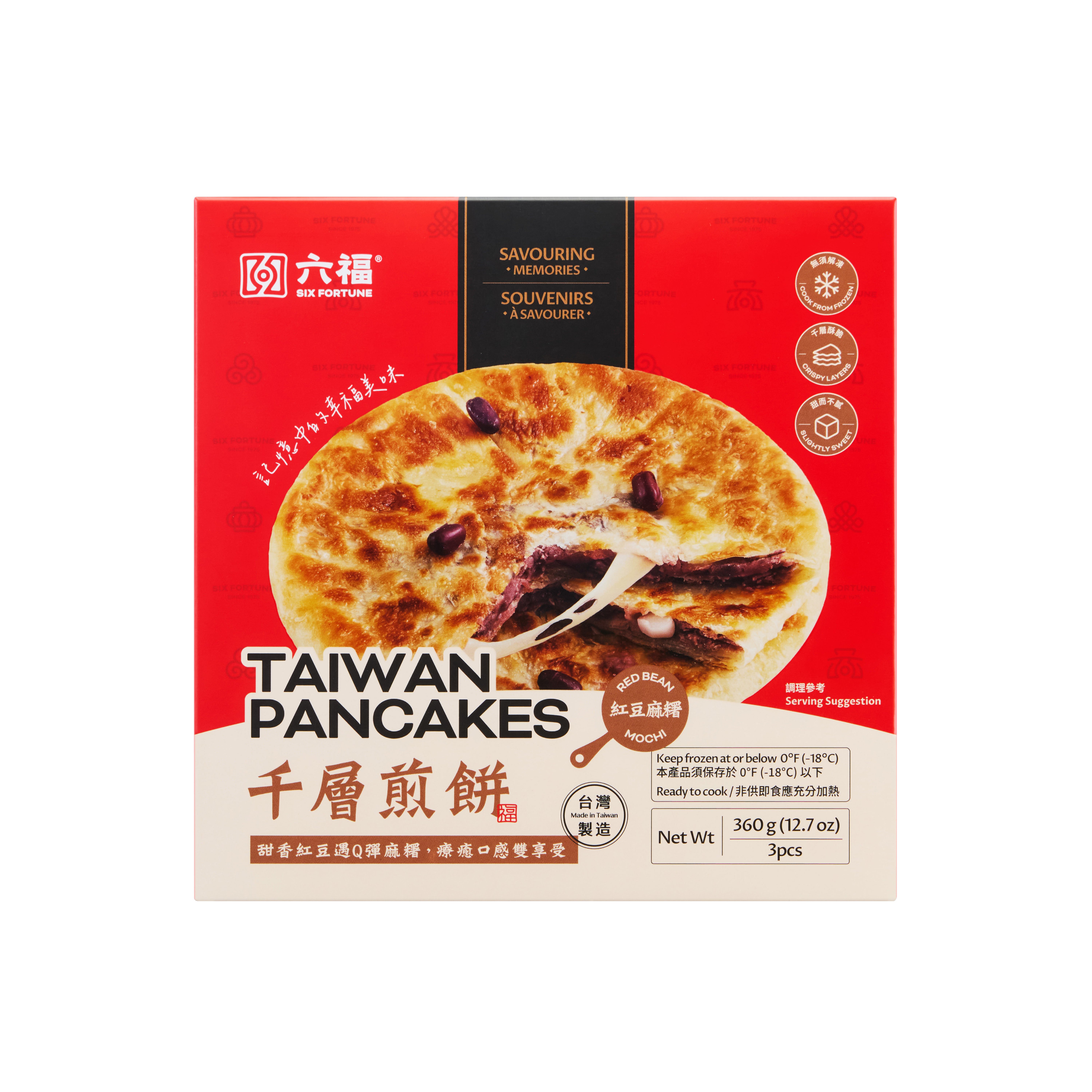六福千層煎餅－紅豆麻糬風味 360g
