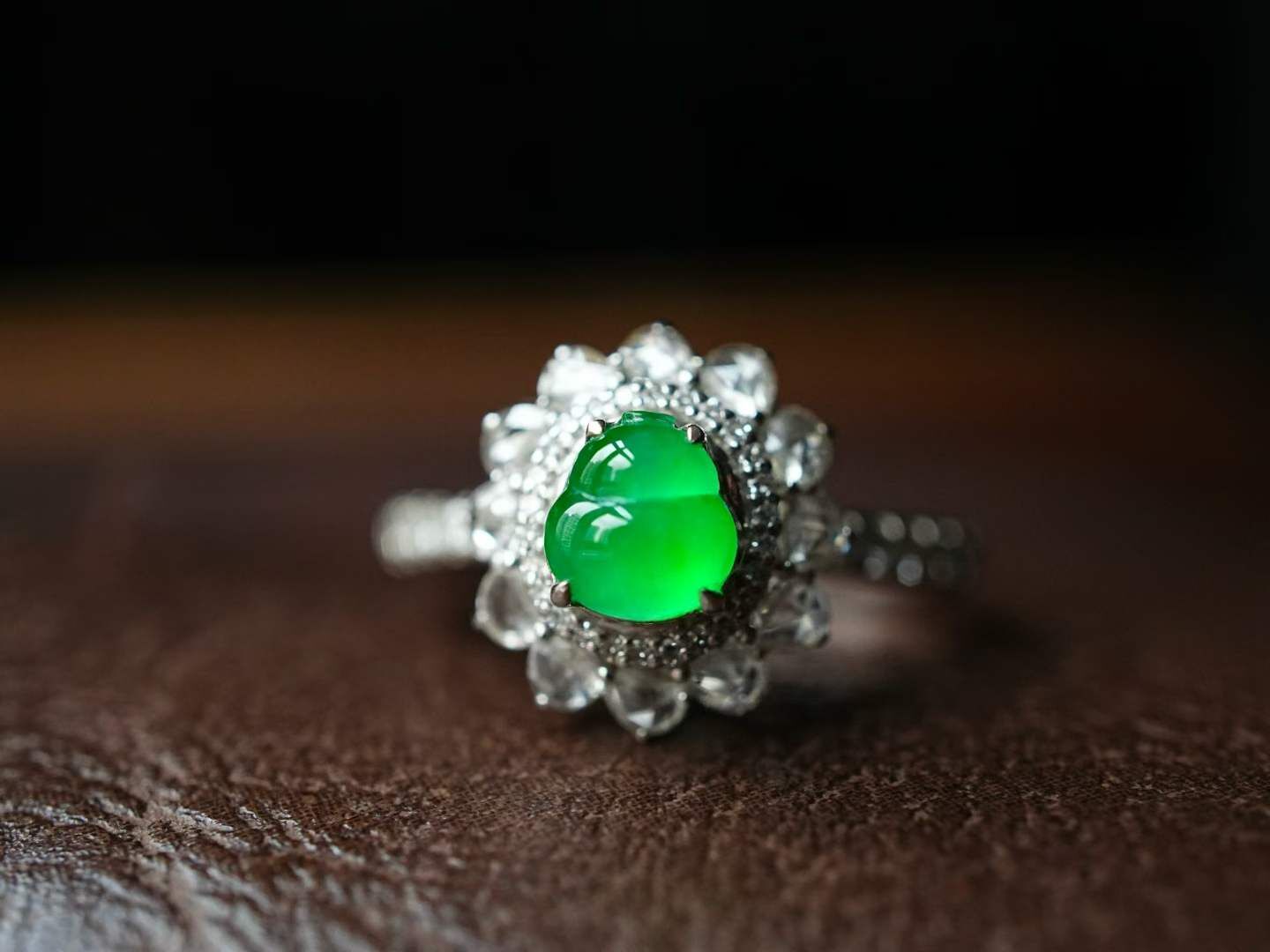翡翠葫蘆戒指,天然翡翠A玉, 緬甸玉, Jade, Jadeite