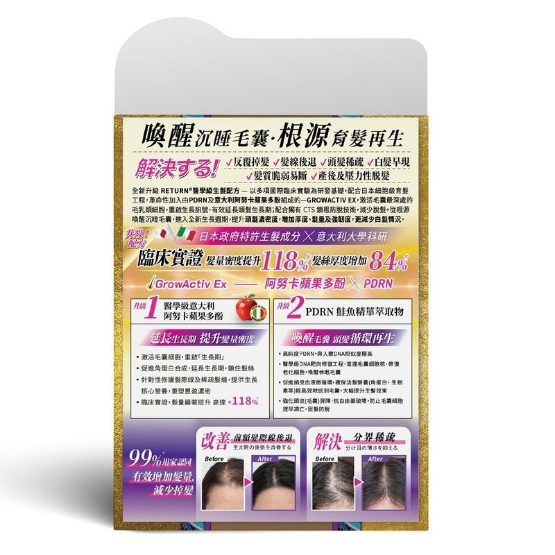 Return 回本 - 生髮配方 120粒 回本return頭髮生髮膠囊