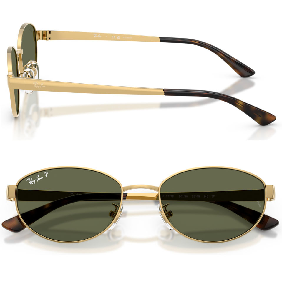 【RayBan】RB3774D 001/9A-55mm 太陽眼鏡♦(芒金|深綠色偏光)