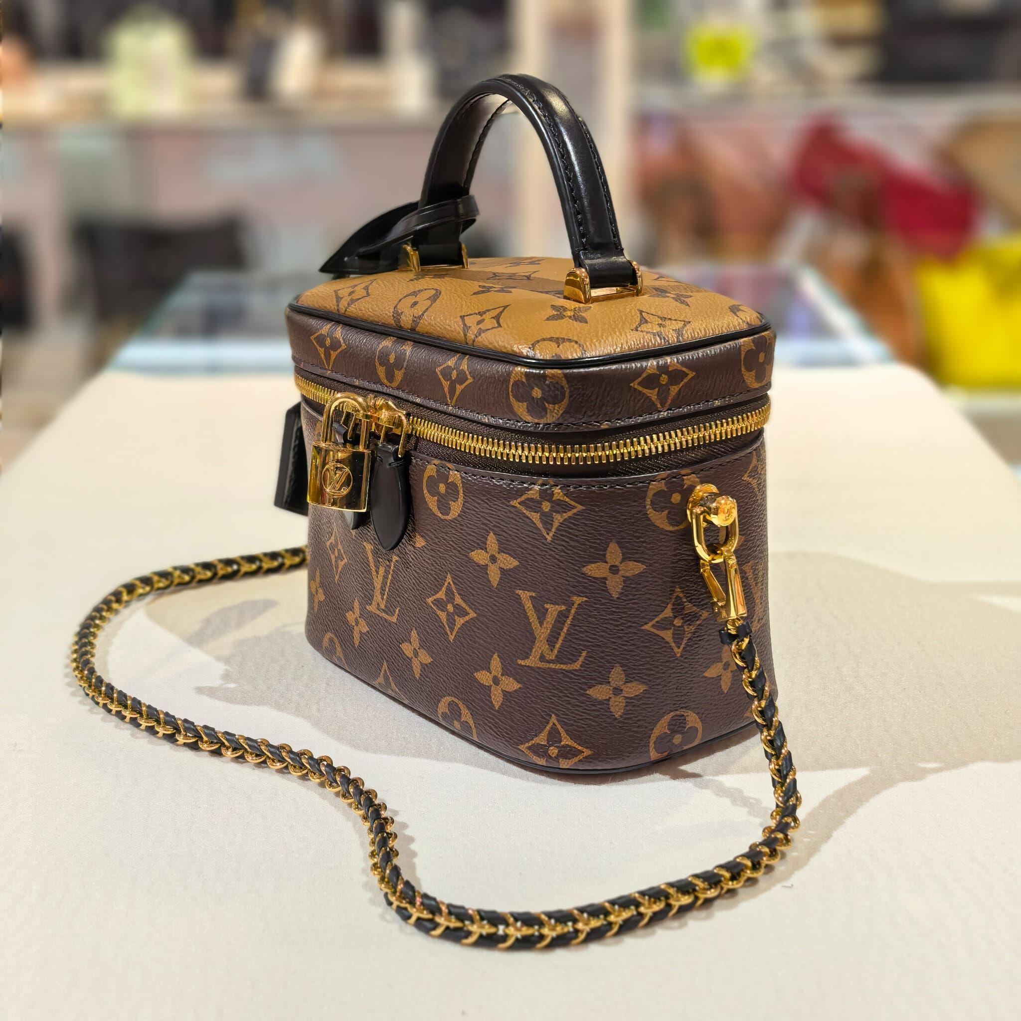 99%NEW二手LV化妝袋, M45165, VANITY CASE, PM Monogram帆布, #香榭站正品