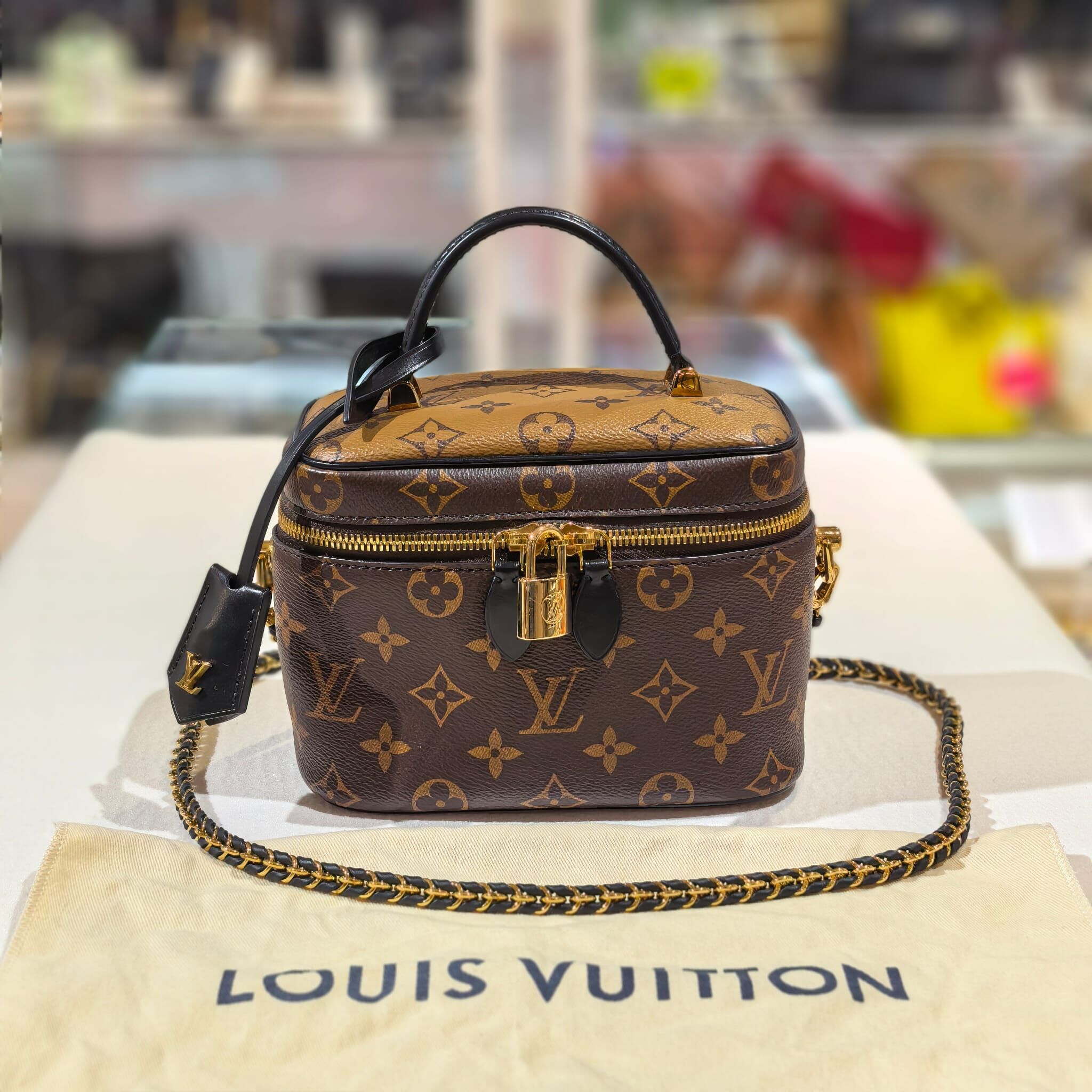 99%NEW二手LV化妝袋, M45165, VANITY CASE, PM Monogram帆布, #香榭站正品
