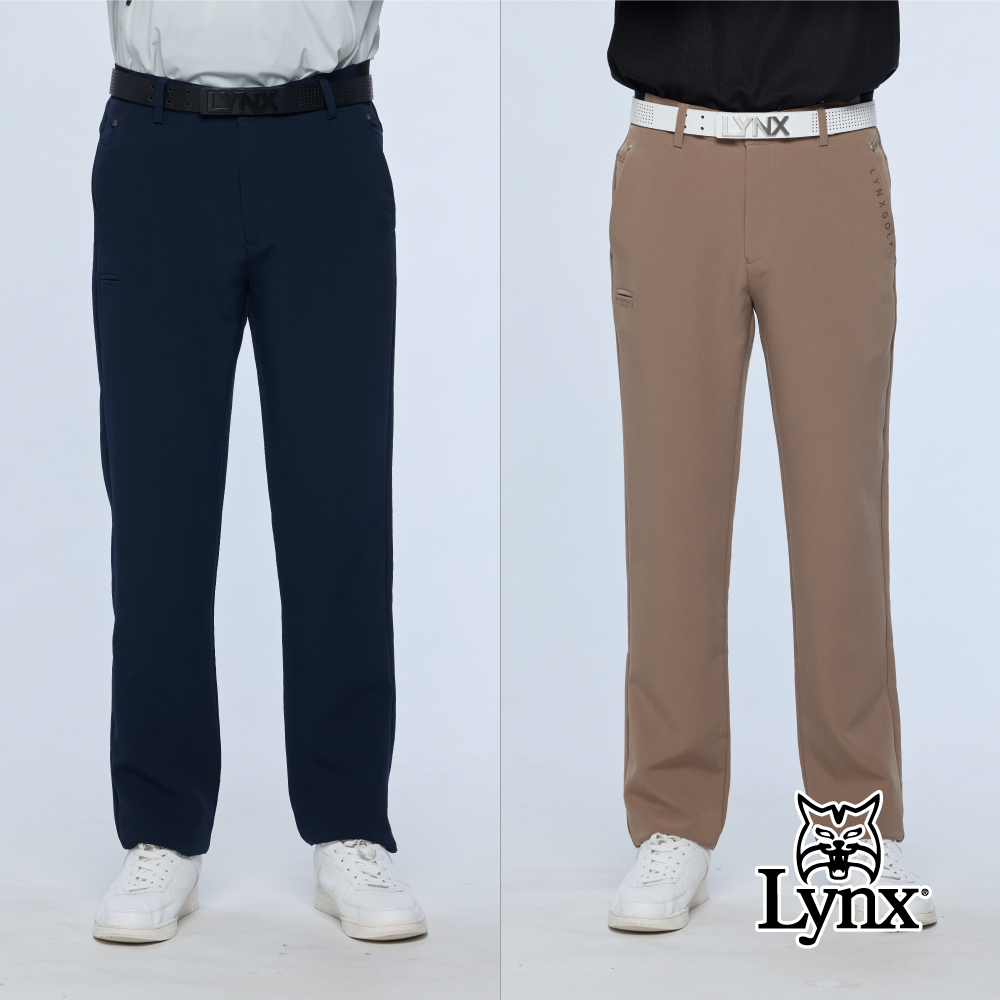 【Lynx Golf】男款日本進口內磨毛保暖修身長褲