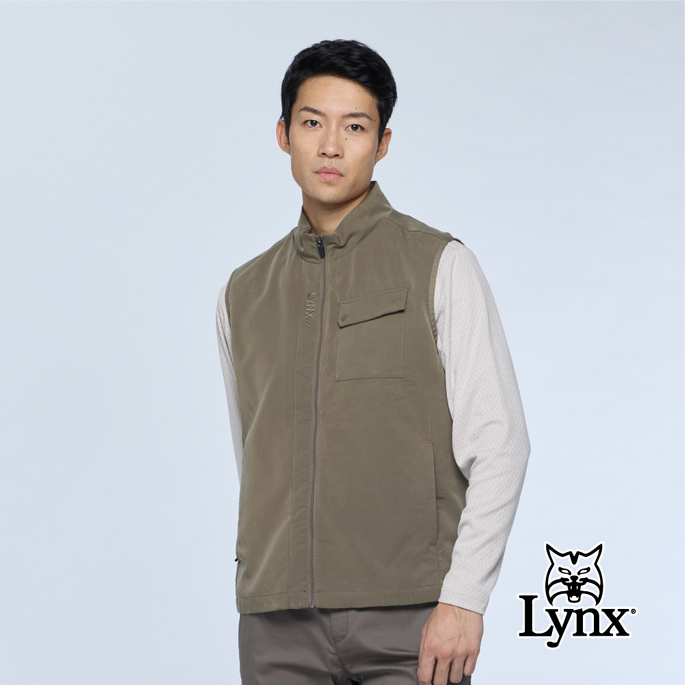 【Lynx Golf】男款日本進口嫘縈立領背心