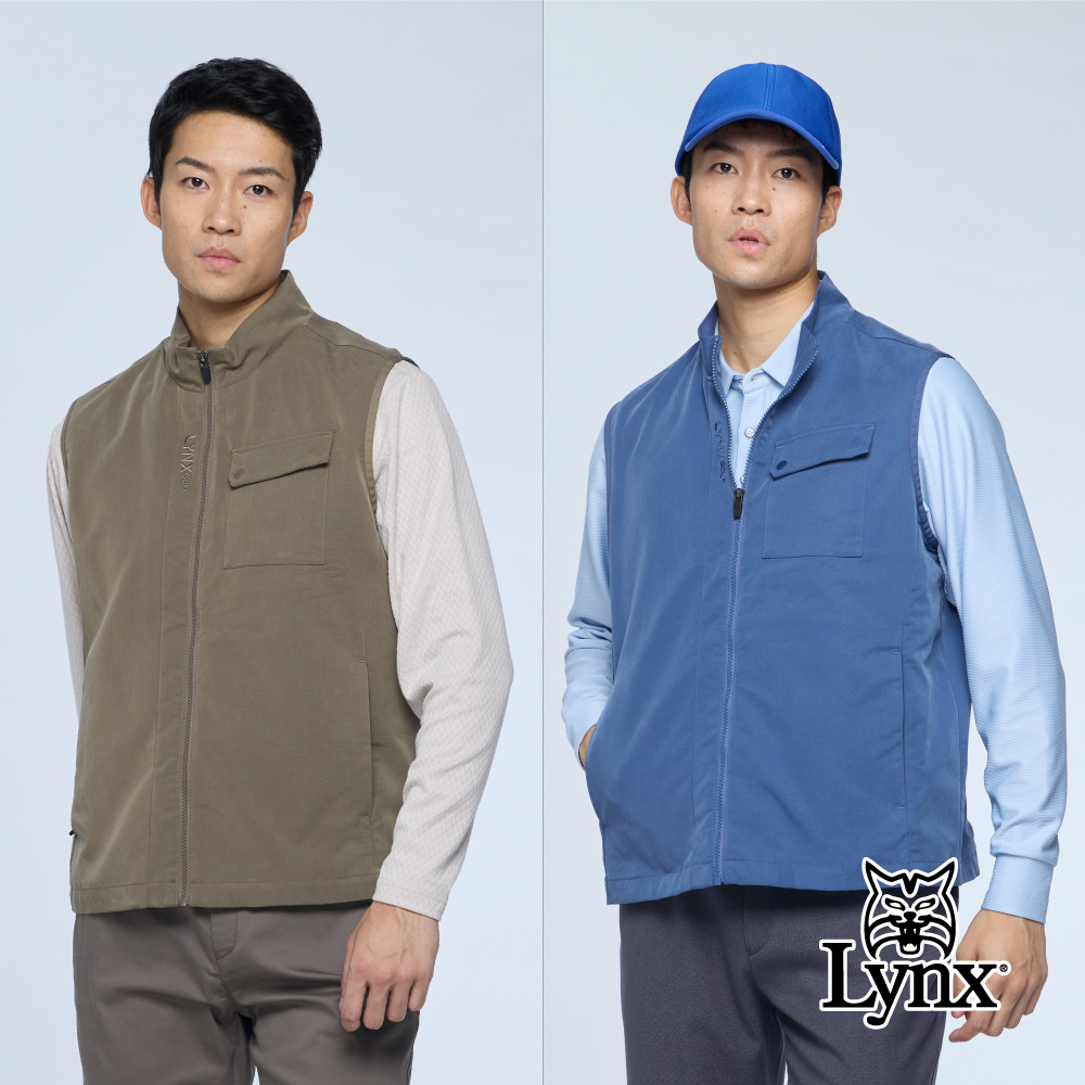 【Lynx Golf】男款日本進口嫘縈立領背心