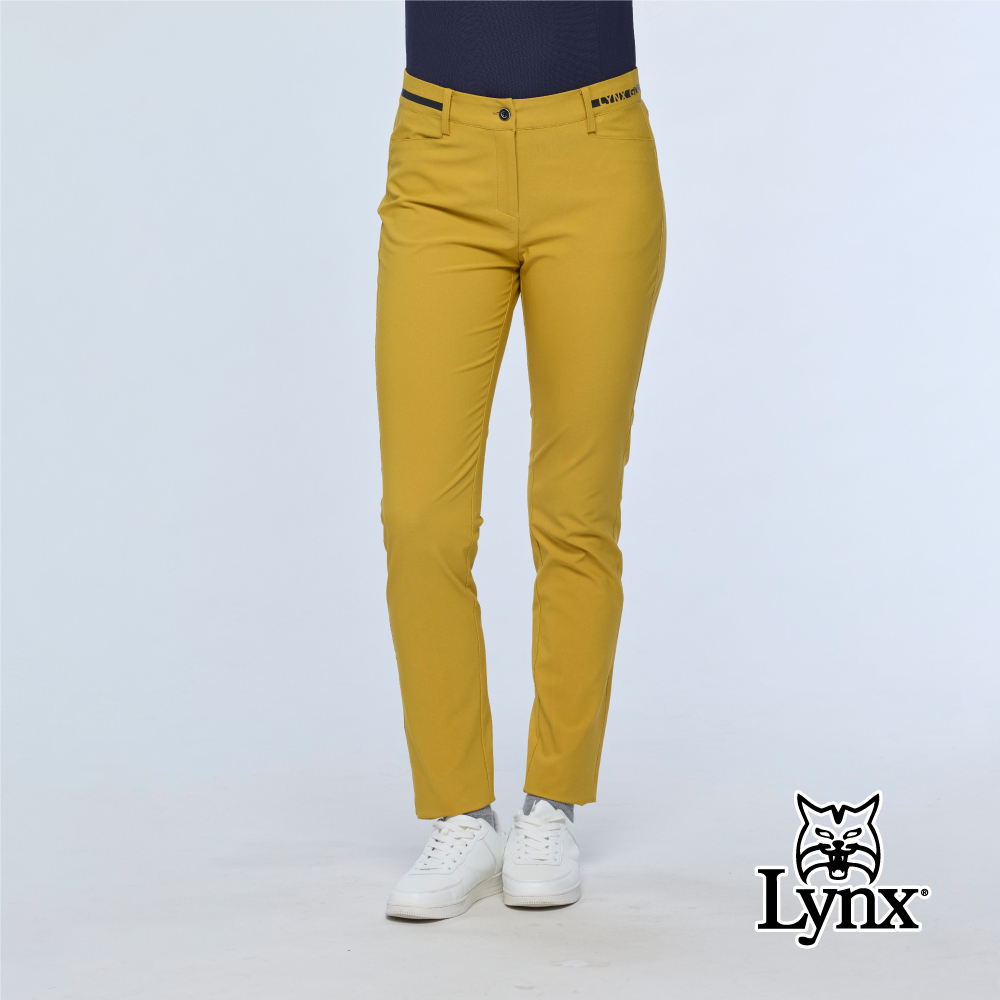 【Lynx Golf】女款新版四面彈性防撥水全長窄管長褲