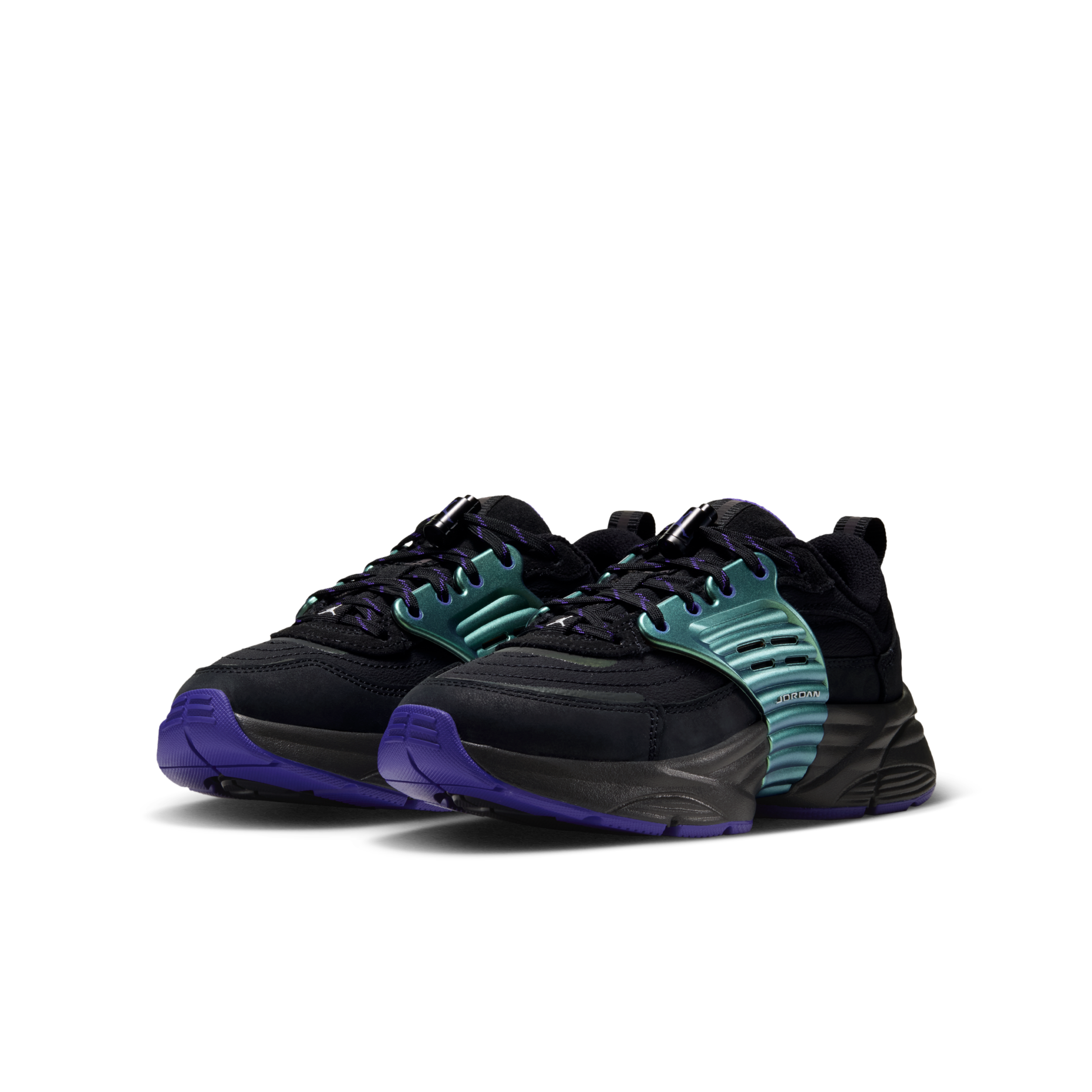 女生尺寸 大童鞋 NIKE JORDAN TRUNNER O/S SE GS 黑綠紫 復古 回彈 支撐 運動鞋【IV5451-001】