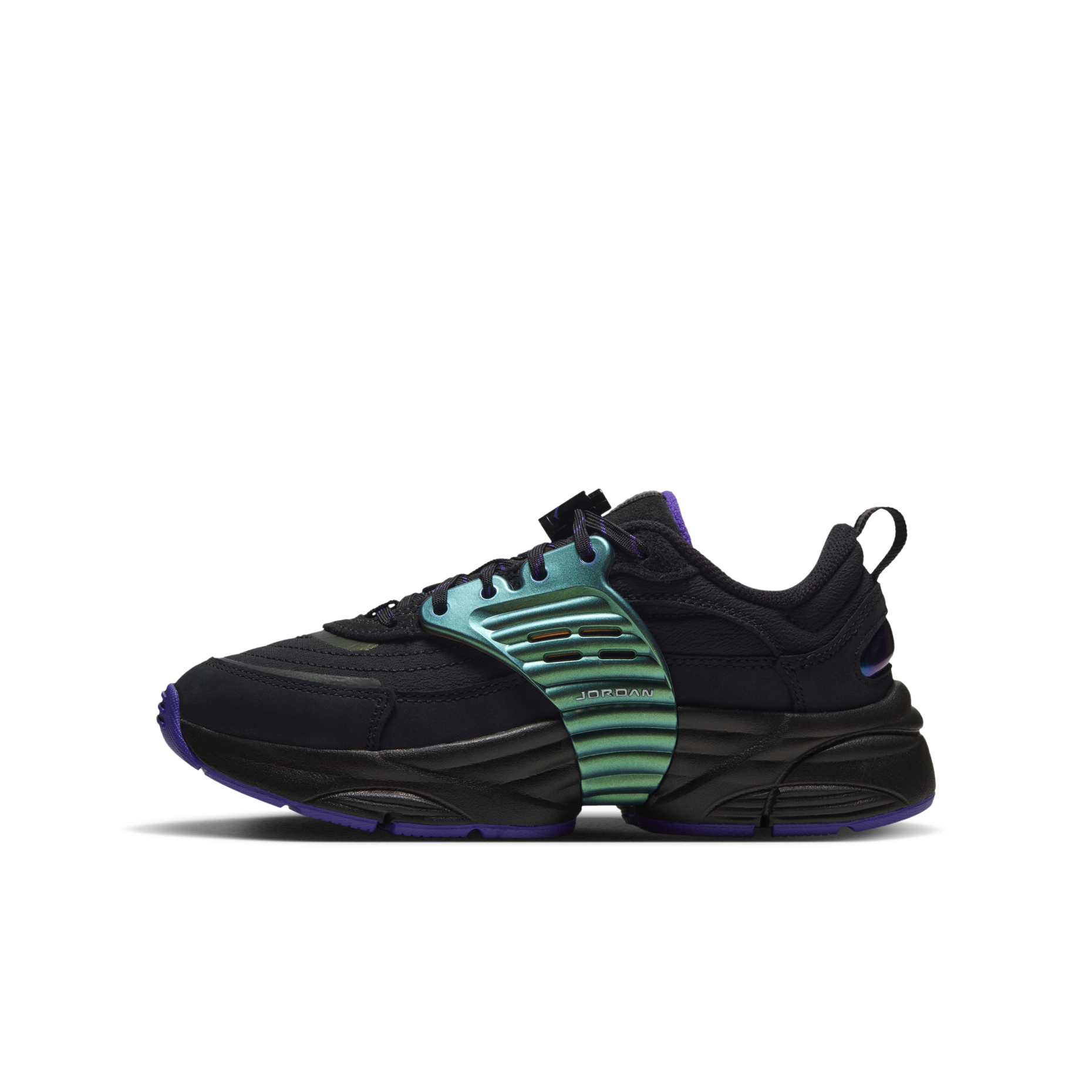 女生尺寸 大童鞋 NIKE JORDAN TRUNNER O/S SE GS 黑綠紫 復古 回彈 支撐 運動鞋【IV5451-001】