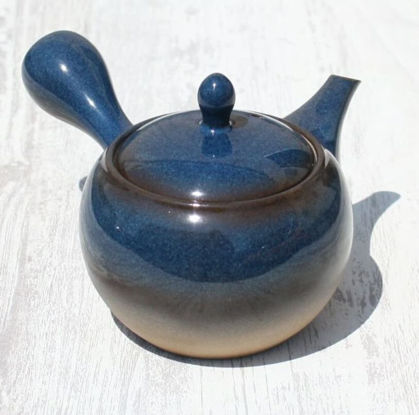 日本製 茶壺 常滑燒 燒締青釉 急須