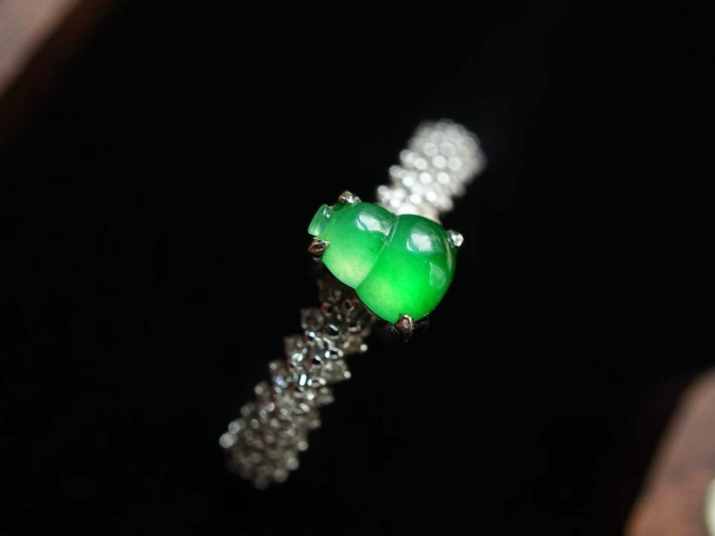 翡翠葫蘆戒指,天然翡翠A玉, 緬甸玉, Jade, Jadeite