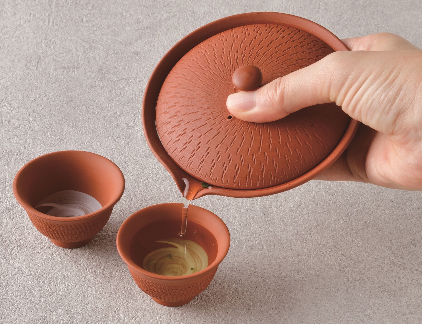 日本製 茶壺 常滑燒 玉光窯 朱泥 [急須茶杯套裝]