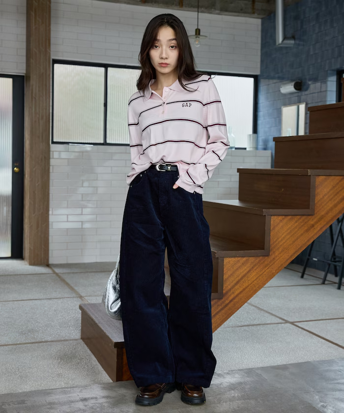 【 10/6收單 】日本限定  PUBLUX × GAP 聯名款 燈芯絨立體弧形寬褲