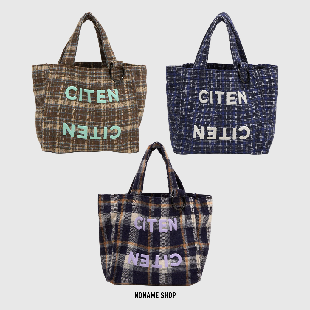 CITEN 日本限定 秋冬 復古 格紋 立體LOGO S號 小包包 手提包 三色