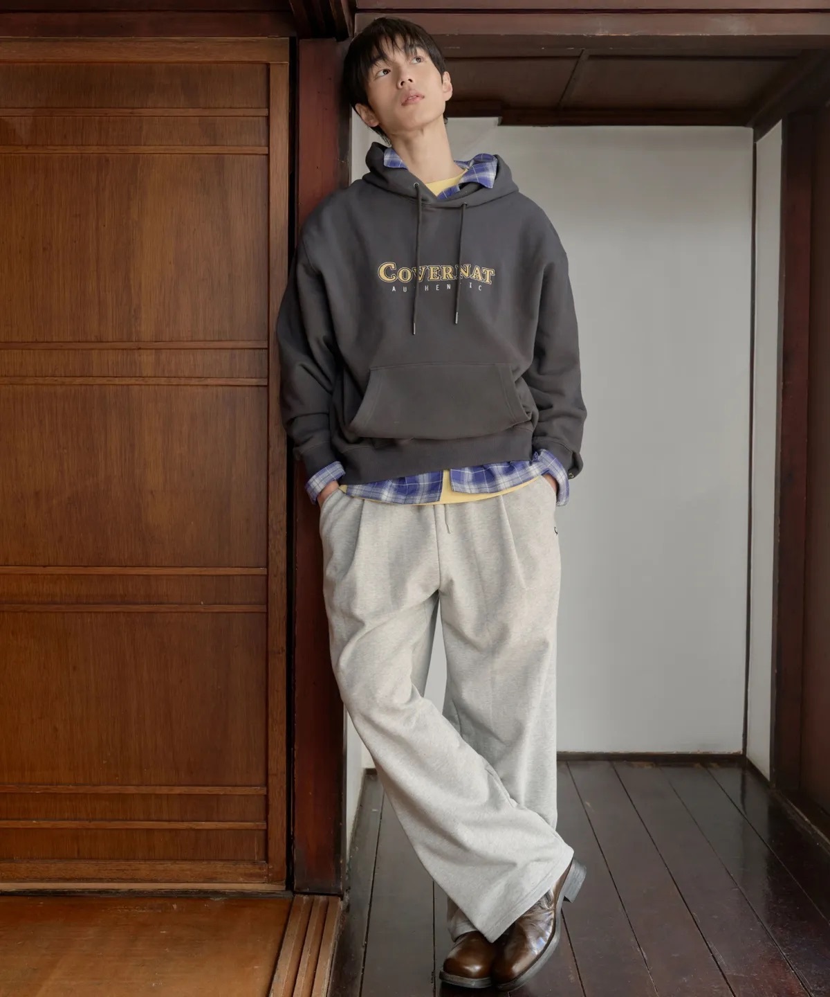 【隨時截單！限時優惠預訂】崔秀彬同款！韓國COVERNAT CENTER LOGO HOODIE（5色）
