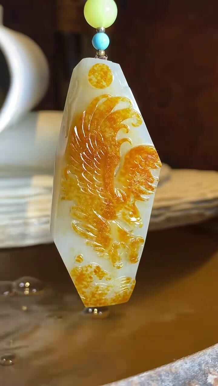 和田玉籽料大鵬展翅,天然和田玉軟玉
