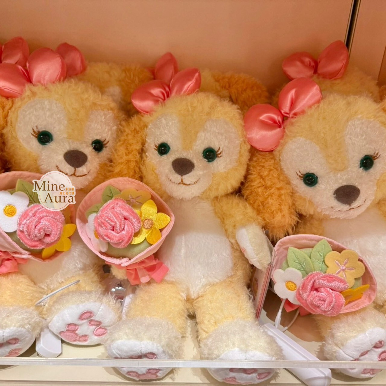 可琦安 餅乾 CookieAnn 拿捧花 花束 造型 絨毛 娃娃 玩偶 -上海迪士尼樂園
