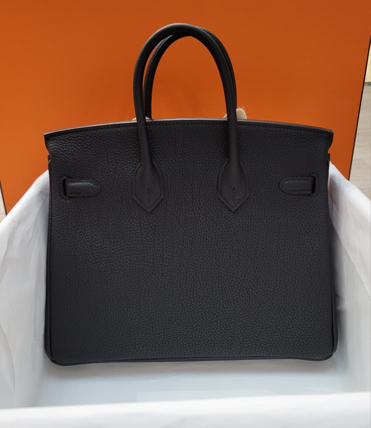 HERMES Birkin 25 noir CK TOGO 黑銀
