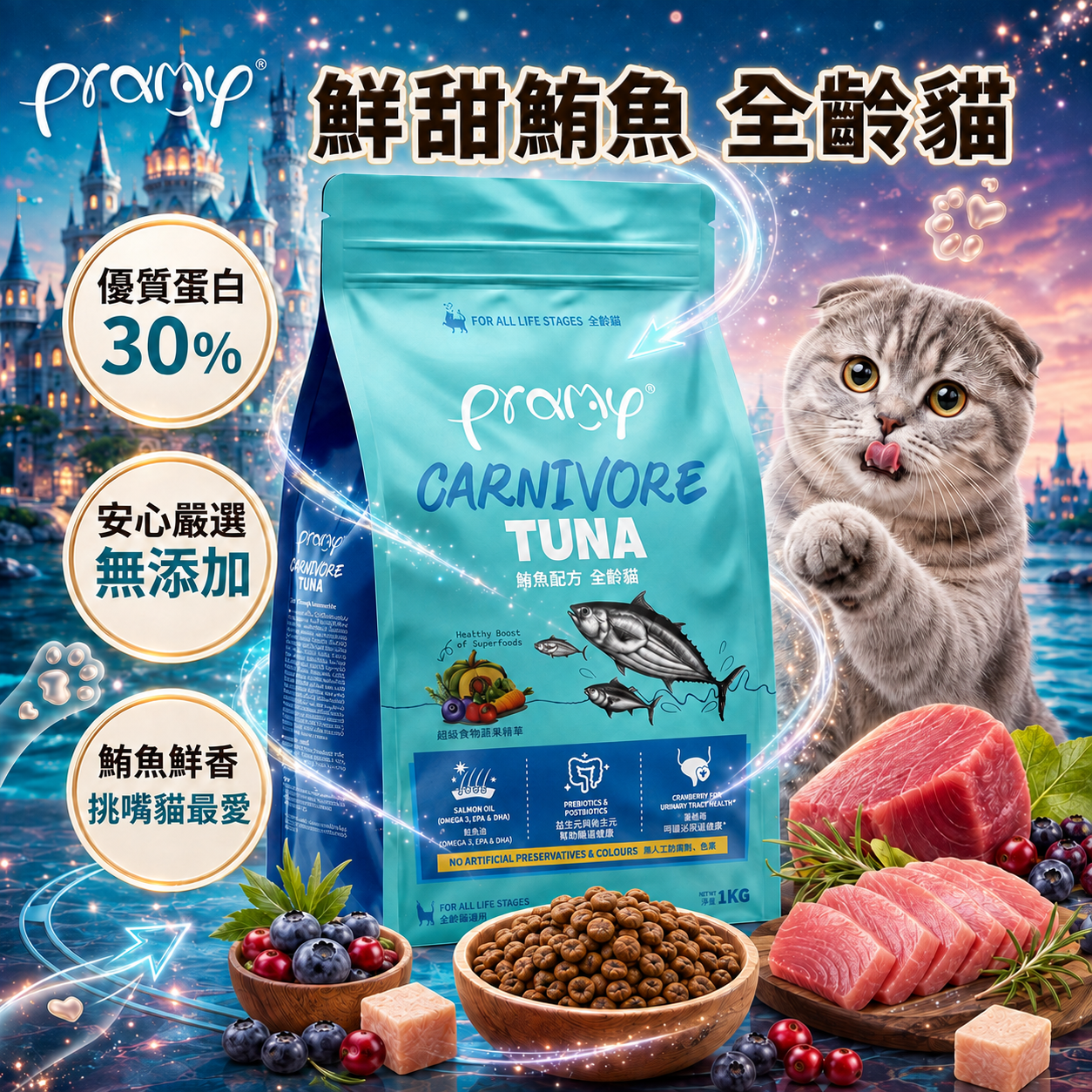 Pramy Tuna Flavour Adult Cat Food 1kg