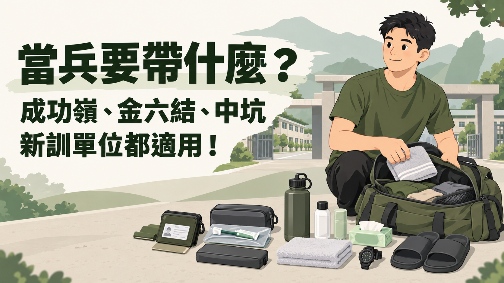 當兵要帶什麼?成功嶺、金六結、中坑新訓單位都適用!