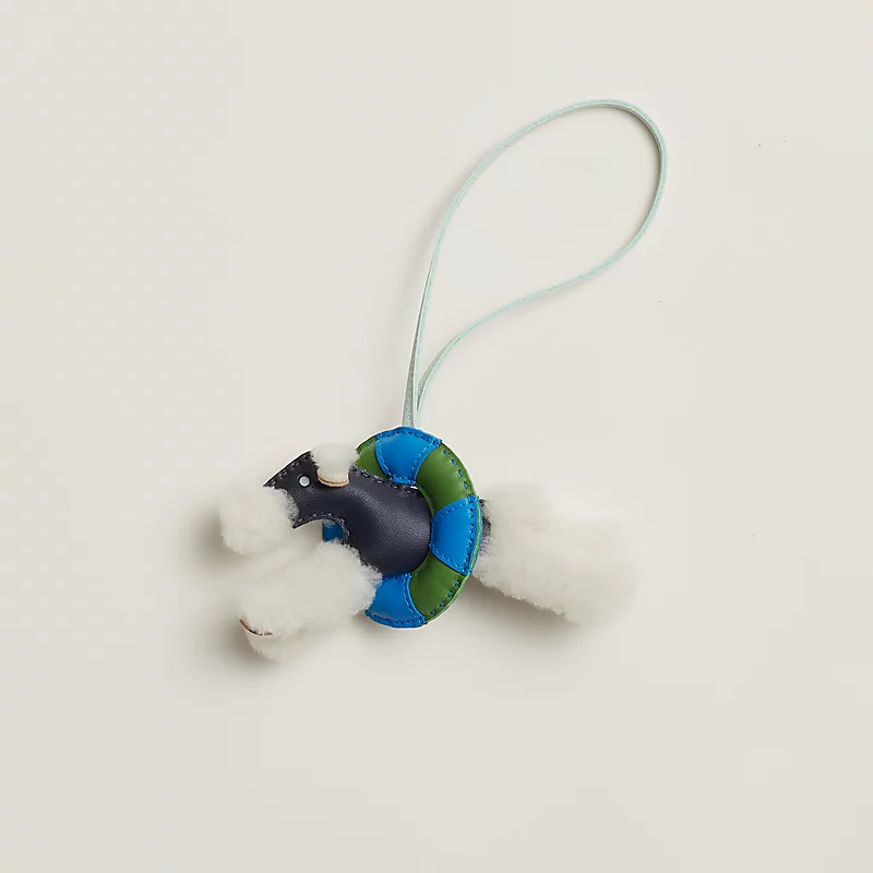 HERMES Budy « A la Mer » charm ColorÉcru / Nuit / Peppermint / Bleu Hydra / Vert Yucca