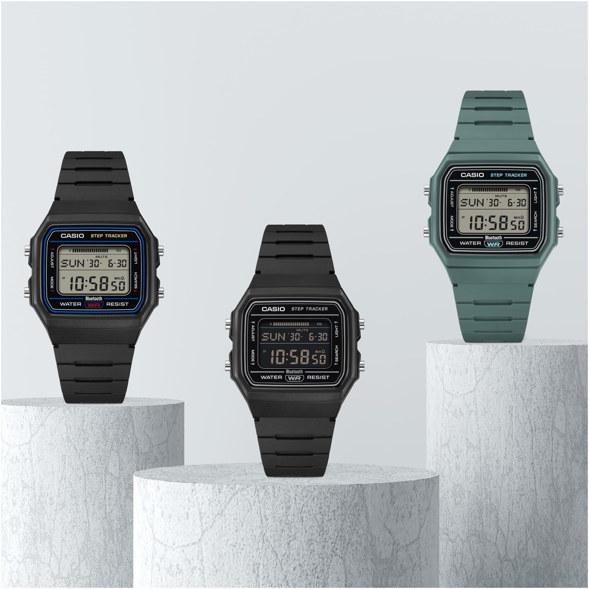 Casio F-B100W-3A 藍牙 計步 方形復古跳字錶