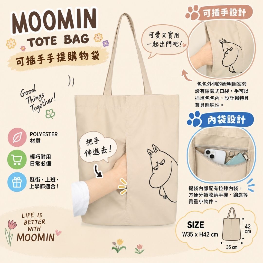 姆明一族 手提購物袋  折疊環保袋