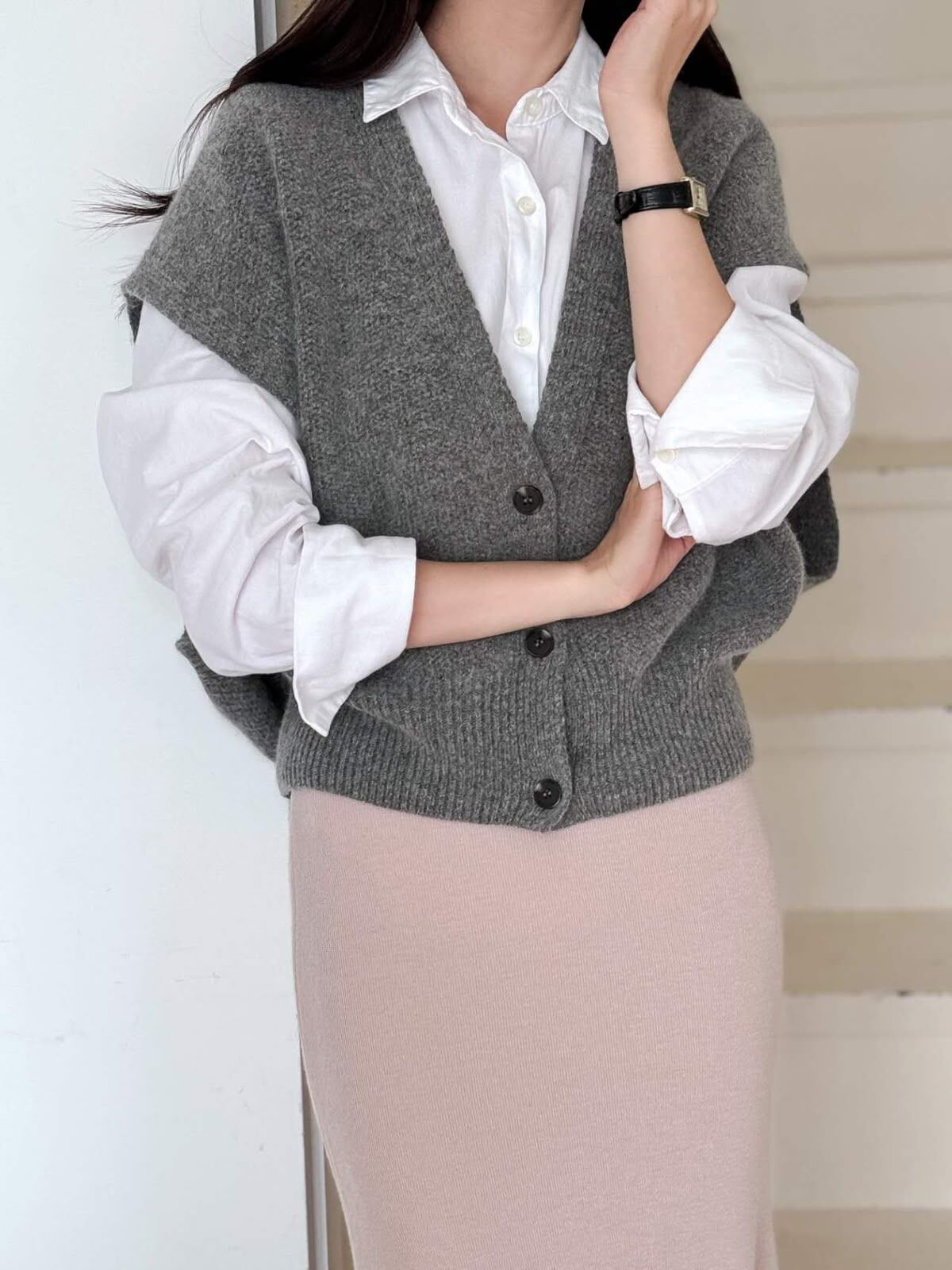 KK140 V領背心外套（兩色）CASHMERE