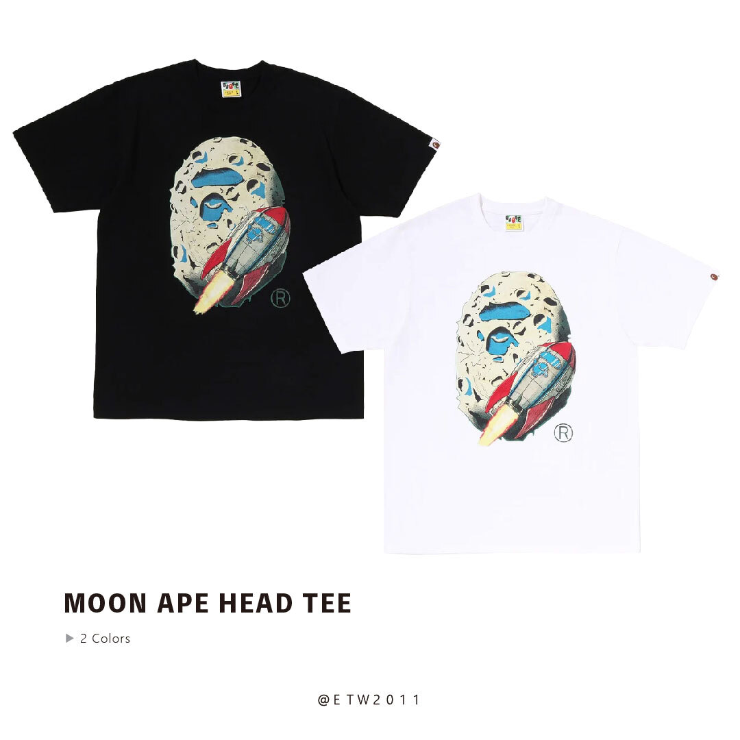 ☆ETW☆【EASY TO WEAR】BAPE  MOON APE HEAD TEE 月球 火箭 中秋 短T 春夏