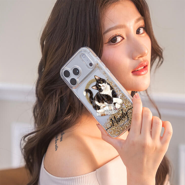 傲嬌賓士貓 香檳金貝拉殼 (MagSafe) - (訂製名字) iPhone客製化手機殼