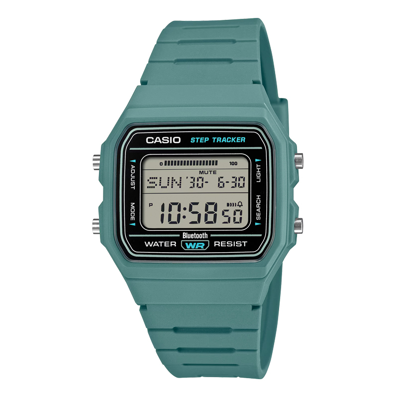 Casio F-B100W-3A 藍牙 計步 方形復古跳字錶