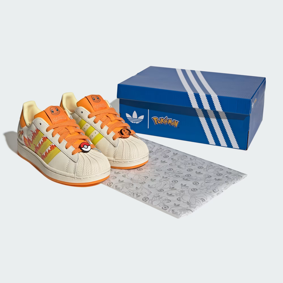 【預訂】ADIDAS SUPERSTAR II Pokémon Charmander 奶油橙 -GS