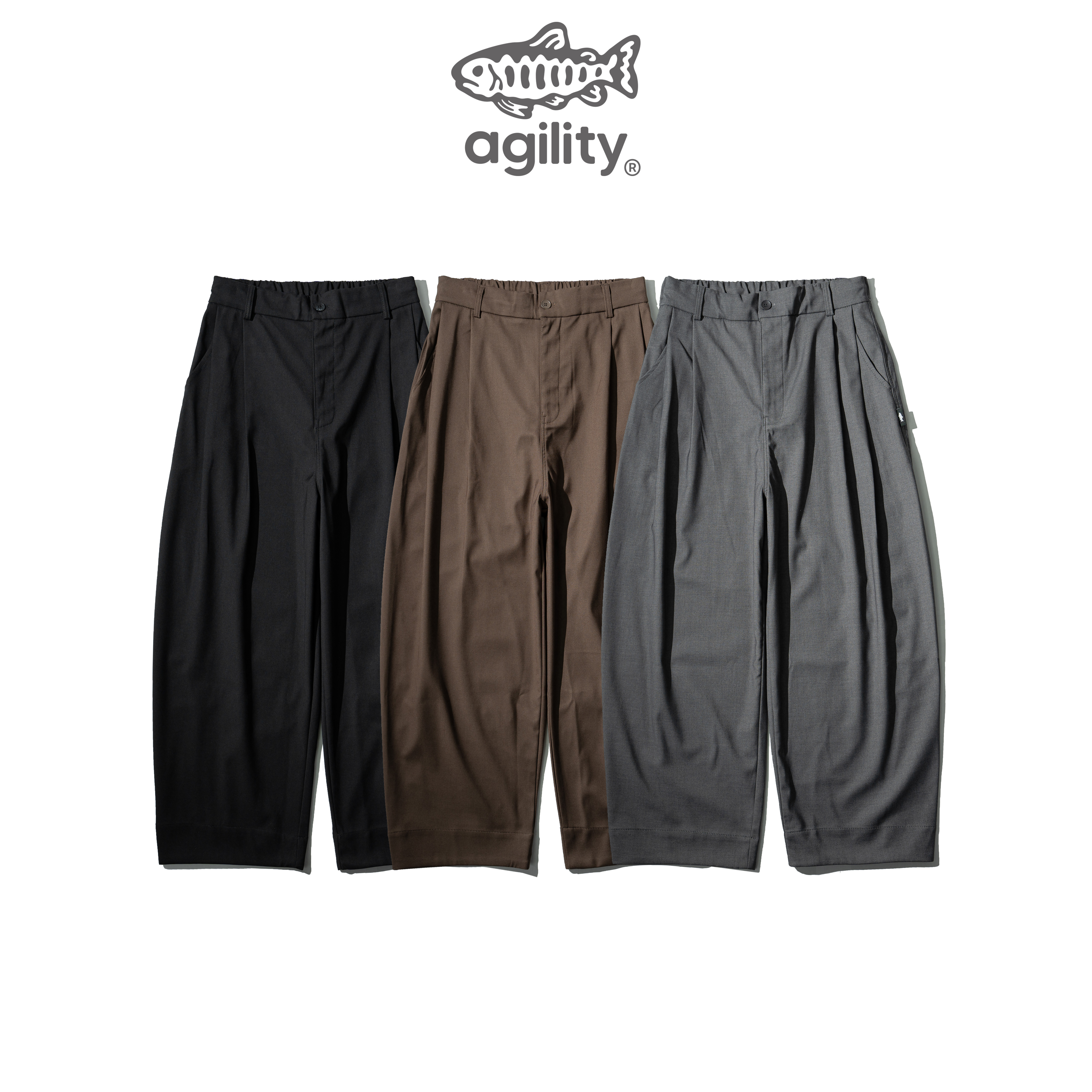 AGILITY Pleated Curved Pants 褶線 彎刀 西裝長褲 [AC18]